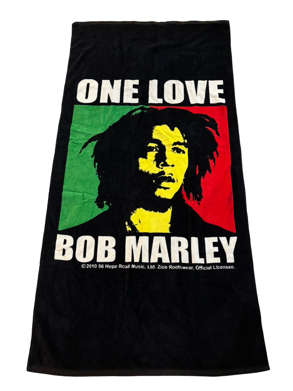 Bob Marley Official Black Graphic Beach Towel One Love Collectible